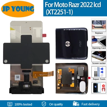 Pôvodný Pre Motorola Moto Razr 2022 Externé Druhý LCD Displej Dotykový Displej Digitalizátorom. Montáž Na Moto Razr3 XT2251-1 lcd
