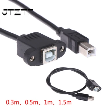 JTZTF USB 2.0 Typu B Samec Typ B Ženské Tlačiareň Predlžovací Kábel S Panel Mount dierou 30 cm 50 cm 100 cm