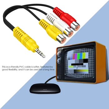 3,5 MM 3 RCA Kábel, Video Komponentný AV Kábel Adaptéra Pre T C L TV 3,5 mm RCA Červená, Biela A Žltá Samica Video Kábel TV