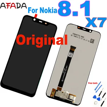 6.18 Originálne LCD Pre Nokia 8.1 TA-1119 TA-1121 TA-1128 TA-1131 LCD Displej Dotykový displej Digitalizátorom. Montáž Pre Nokia X7 Displej